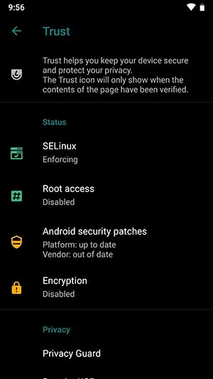 Trust Settings in LineageOS 16