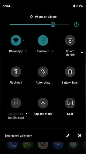 Quick Settings Panel in LineageOS 16