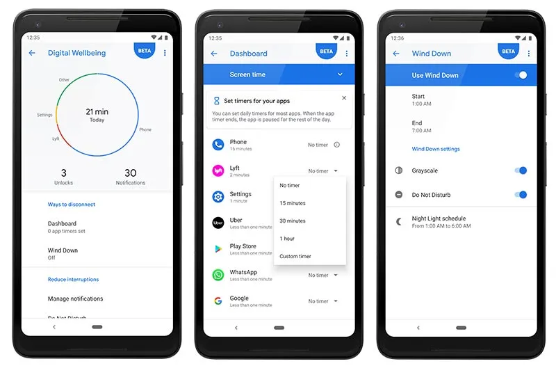 List of Android 9 Pie Ports - Android Pie Features - Digital Wellbeing