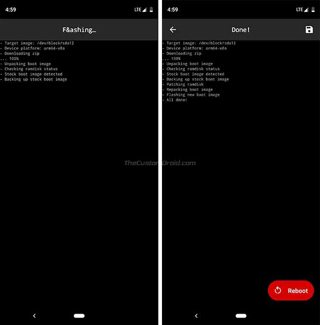 Magisk Manager Patching Stock Boot Image on Google Pixel 3a/Pixel 3a XL