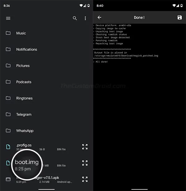 Magisk Manager patching Stock Boot Image on ROG Phone 2