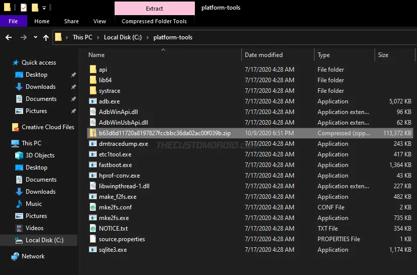 Move Nokia 8.3 OTA Package inside Platform-Tools folder