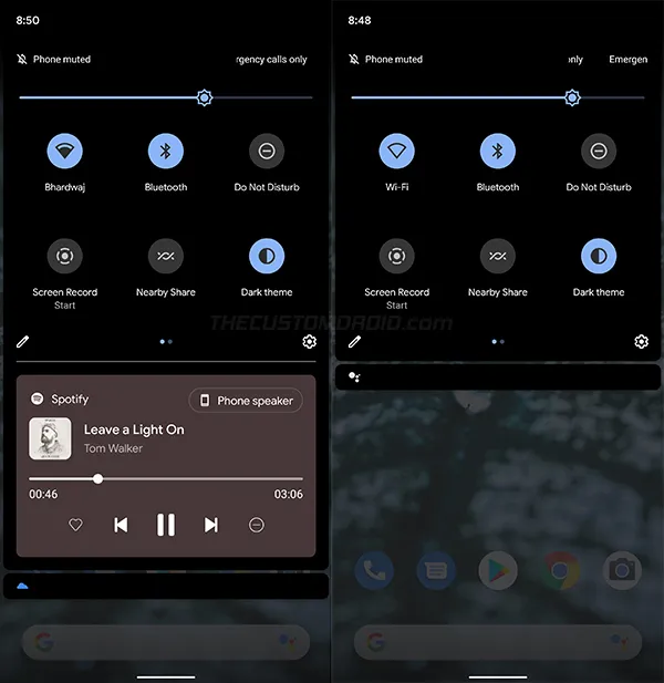 New 2-row Quick Settings in Android 11