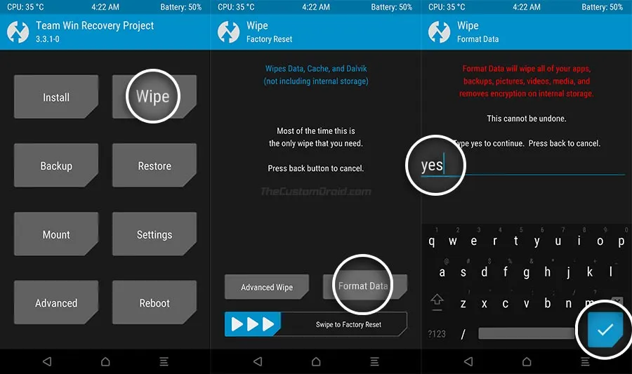 Format Data Partition in TWRP on LG Nexus 5X