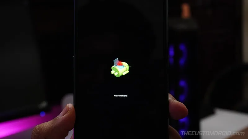 Stock recovery 'No Command' screen on Nokia 5.4
