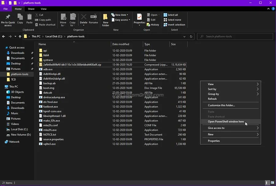 Nokia 6.1 Plus OTA Installation - Launch PowerShell in Windows