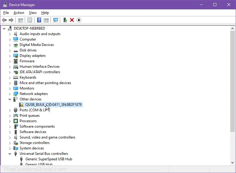 OnePlus 6/6T QUSB_BULK in Windows Device Manager