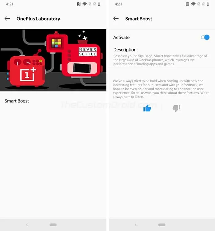 OnePlus 6T Smart Boost Feature