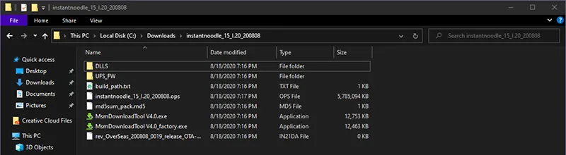 Decrypted OxygenOS firmware extracted on the PC