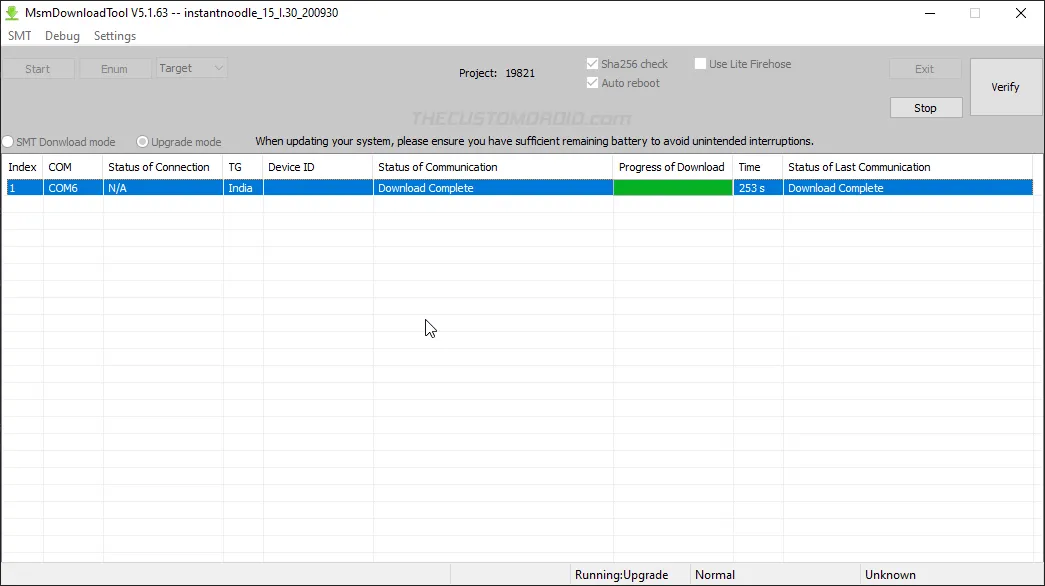 OnePlus 8/8 Pro MSMDownload Tool - Firmware Flash Complete