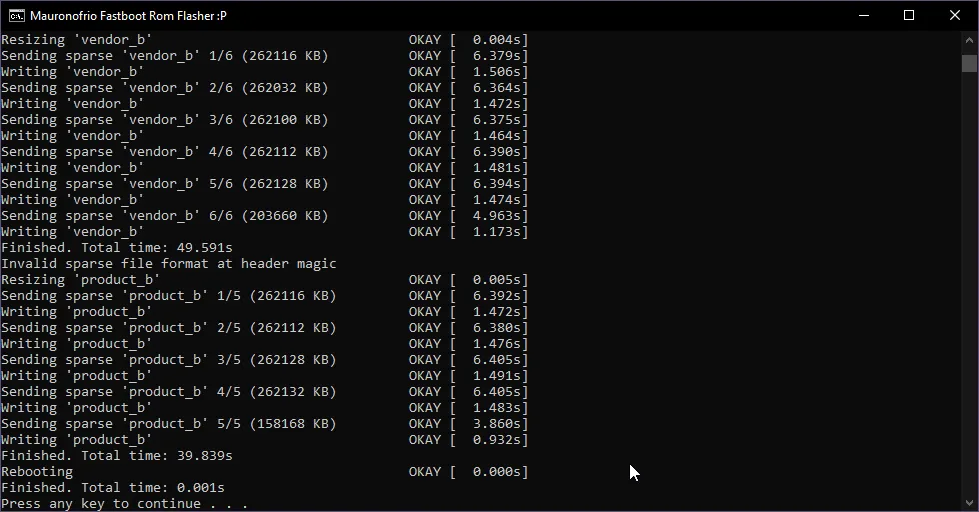 OnePlus 8/8 Pro factory image successfully flashed