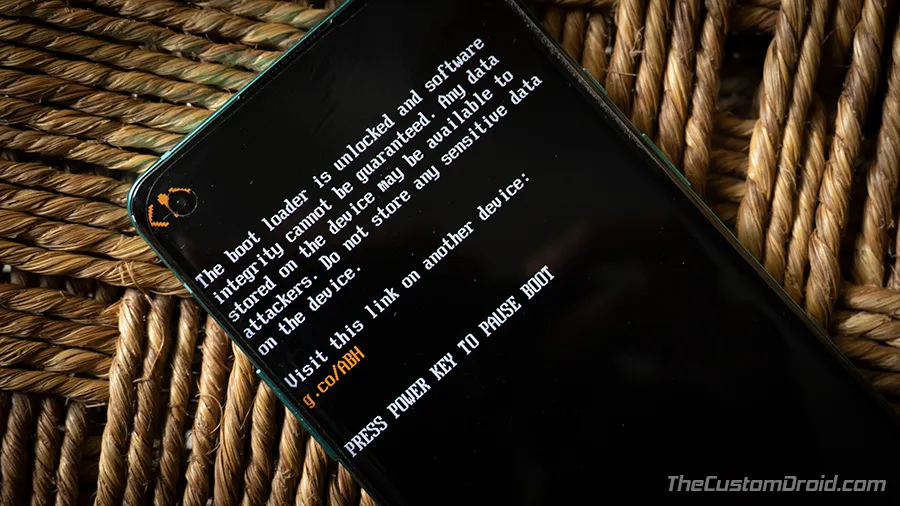 OnePlus 8/8 Pro Unlocked Bootloader Warning