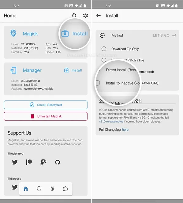Install Magisk to Inactive Slot on OnePlus 8T