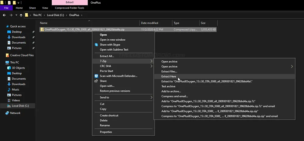 Extract the OTA package to get the payload.bin file