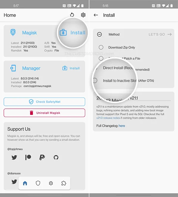 Install Magisk to Inactive Slot on OnePlus Nord