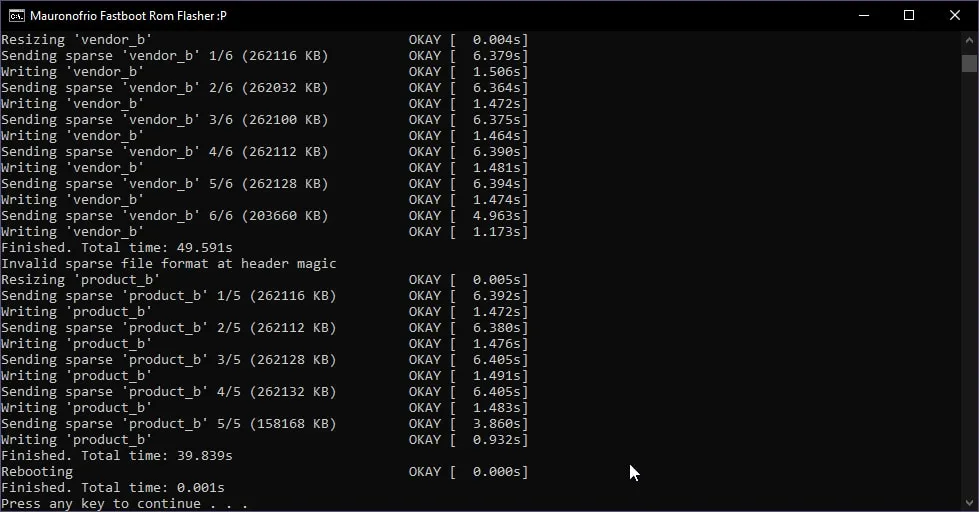 OnePlus Nord factory image successfully flashed