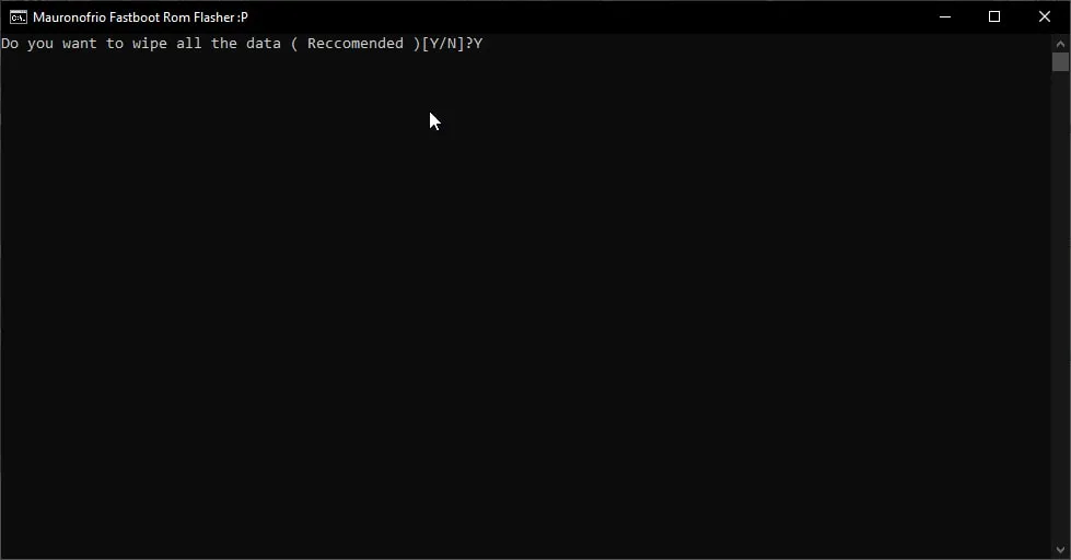 Perform a data wipe when prompted