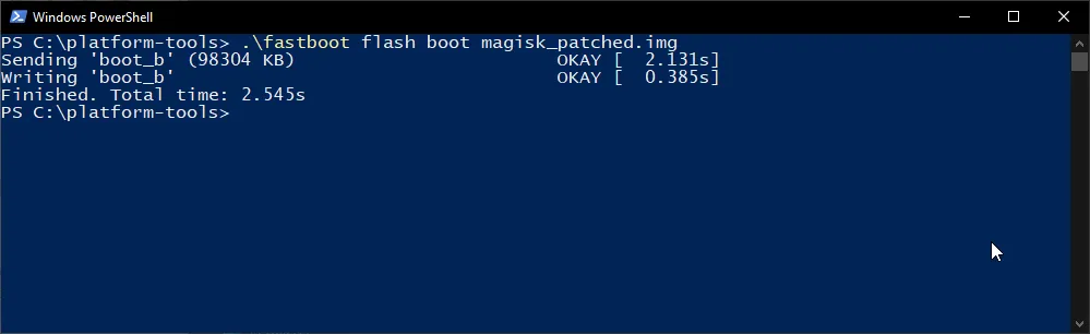 Flash Magisk Patched Boot Image to root OnePlus Nord