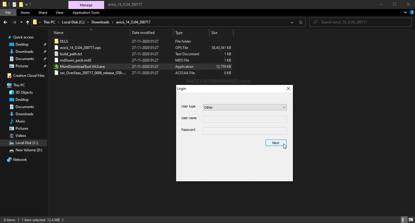 Launch OnePlus Nord MSMDownload Tool on the computer