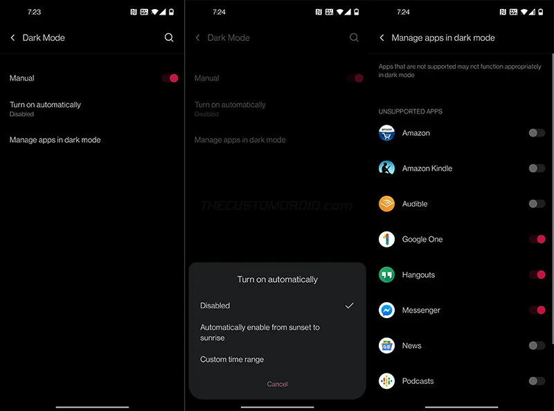 Improved Dark Mode in OxygenOS 11