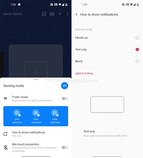 New Game Space Features in OxygenOS 11