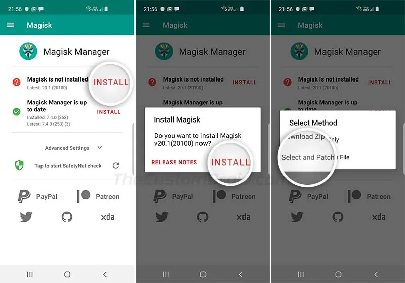 Select and Patch a File using Magisk Manager on Galaxy Note 10/10+