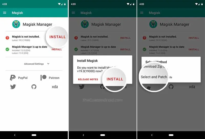 Patch Stock Boot Image on Google Pixel 3a (XL) using Magisk Manager