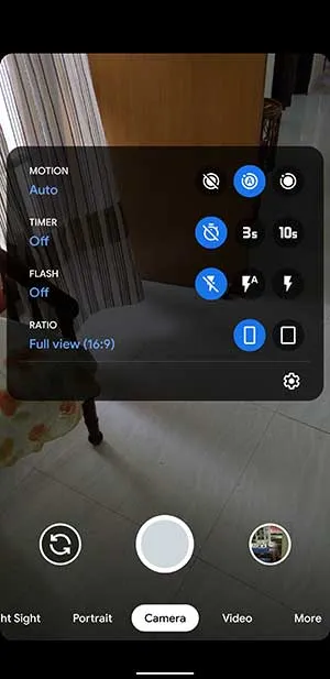 Pixel 4 Google Camera 7.0 App - Rounded Viewfinder Corners and Swipe-down Menu