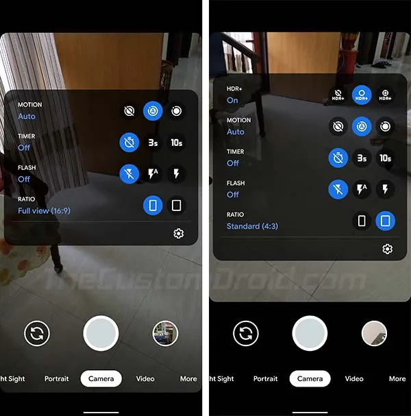 Pixel 4 Google Camera 7.1 App - Full View 16:9 shooting mode by default