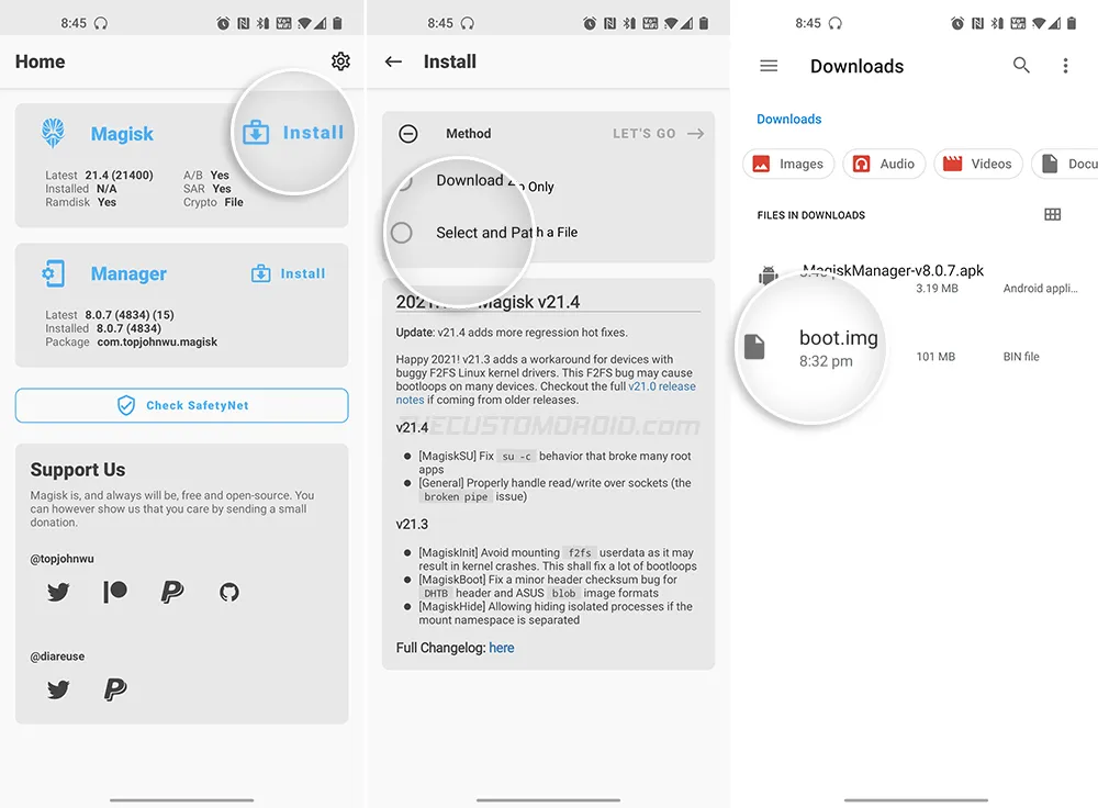 Patch ROG Phone 3 boot image using Magisk