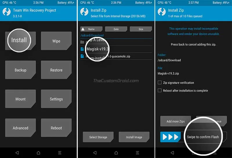 Root OnePlus 5/5T on Android Pie - Flash Magisk v19.3 Installer ZIP