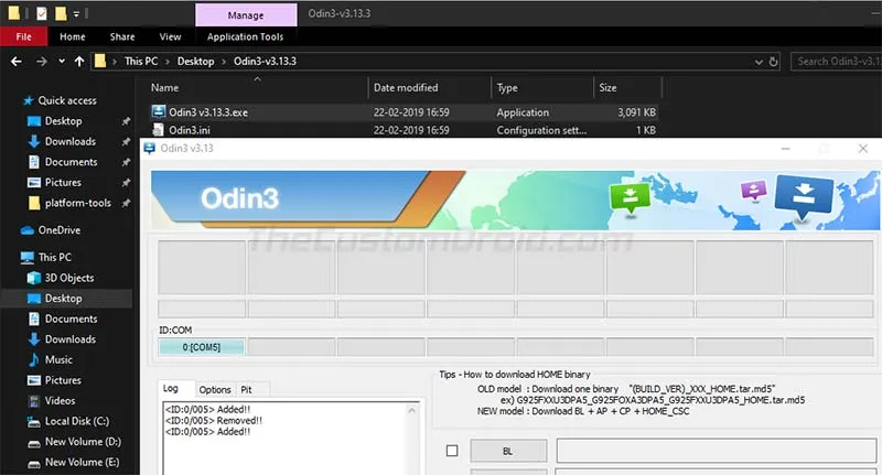 Launch Odin Tool and Connect Galaxy Note 10/10+ to the PC