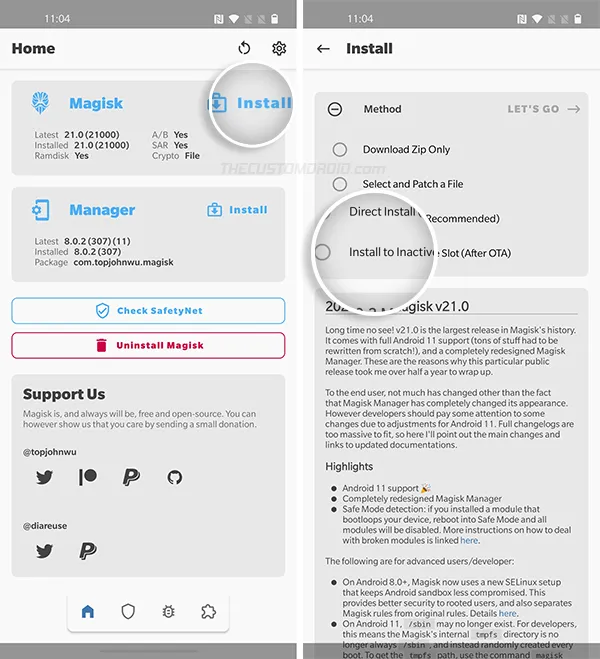 Install Magisk to the Inactive Slot of your OnePlus 8/8 Pro