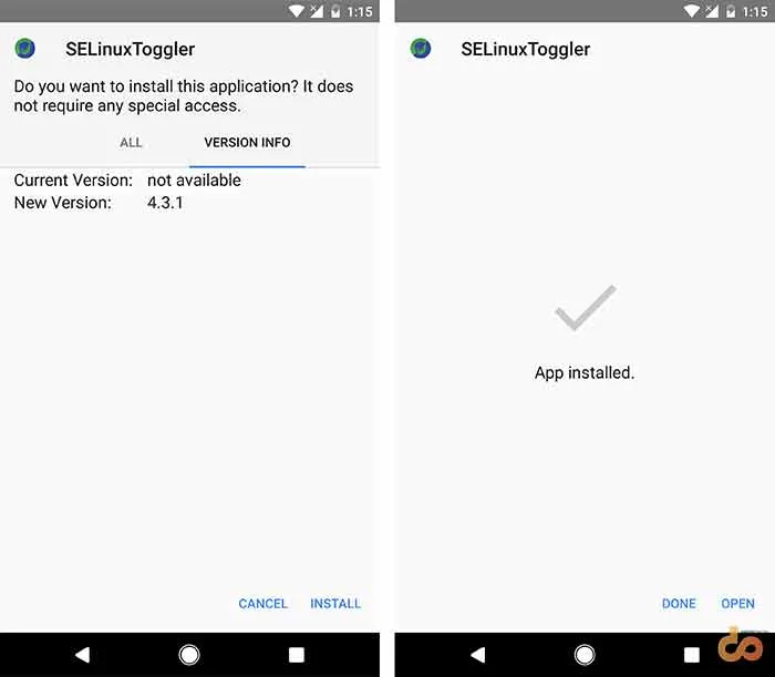 Install SELinuxToggler app