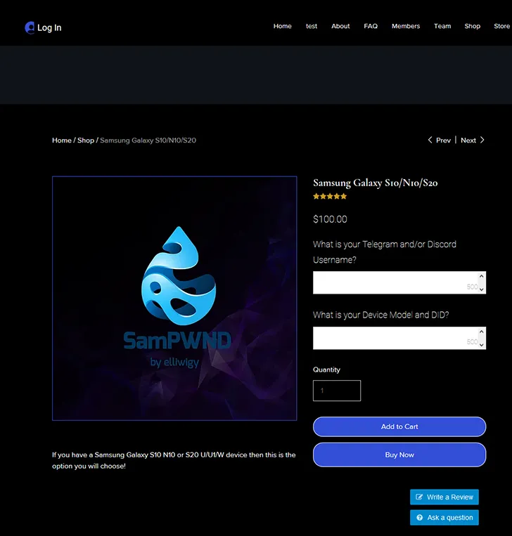 Fill in the unlock form on SamPWND website