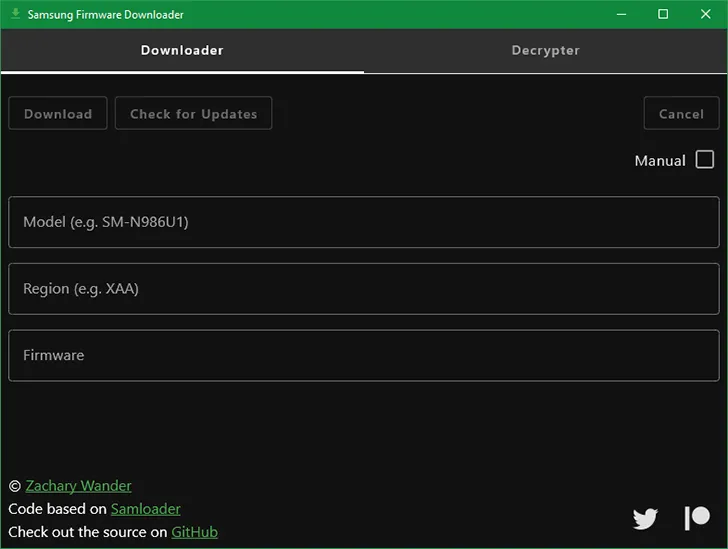 Samsung Firmware Download Tool GUI (based on Samloader)