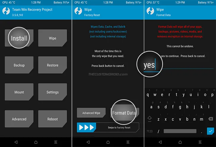 Format data partition in TWRP on Galaxy Note 8