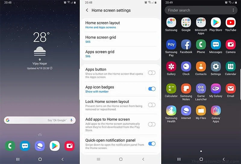 Samsung One UI Feature - Home Screen, Lock Screen, and Icons