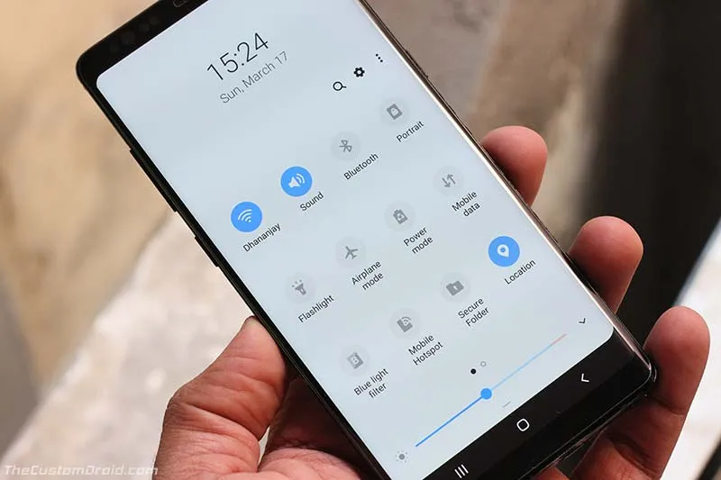 Samsung One UI Features - Quick Settings and Notifications Panel