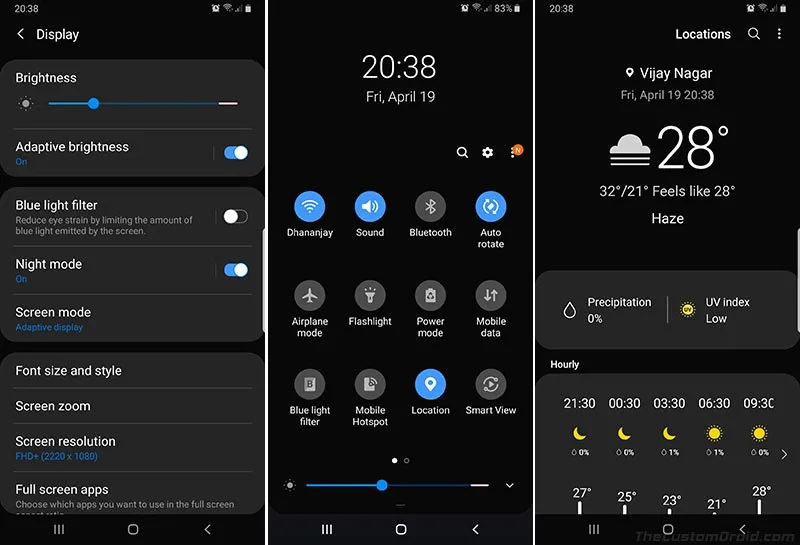 Samsung One UI Features - System-wide Dark Mode