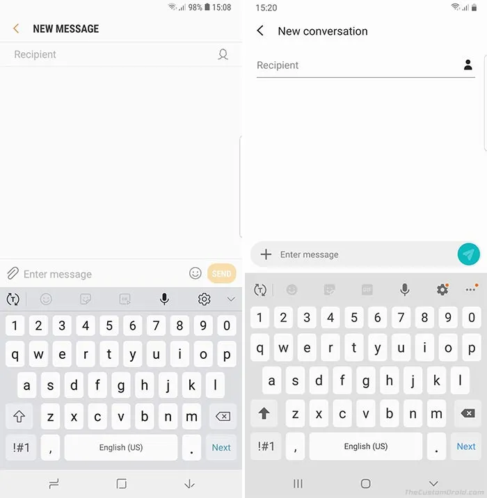 Samsung One UI vs Samsung Experience - Samsung Keyboard