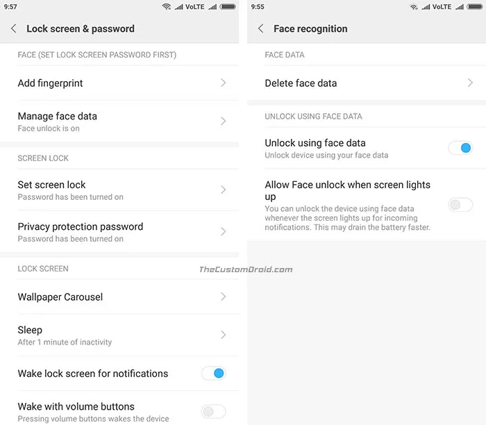 Setup Face Unlock on Redmi Note 4