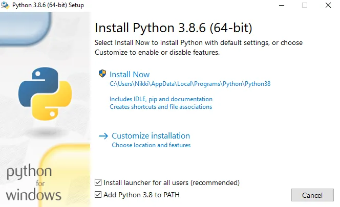 Installing Python on Windows
