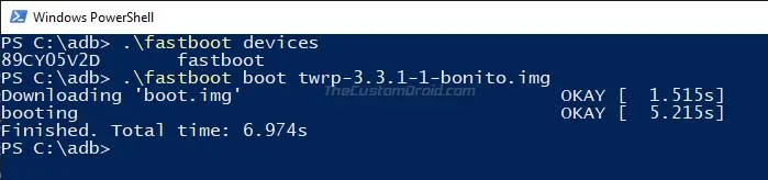 Temporarily Boot TWRP Recovery Image on Google Pixel 3a/Pixel 3a XL