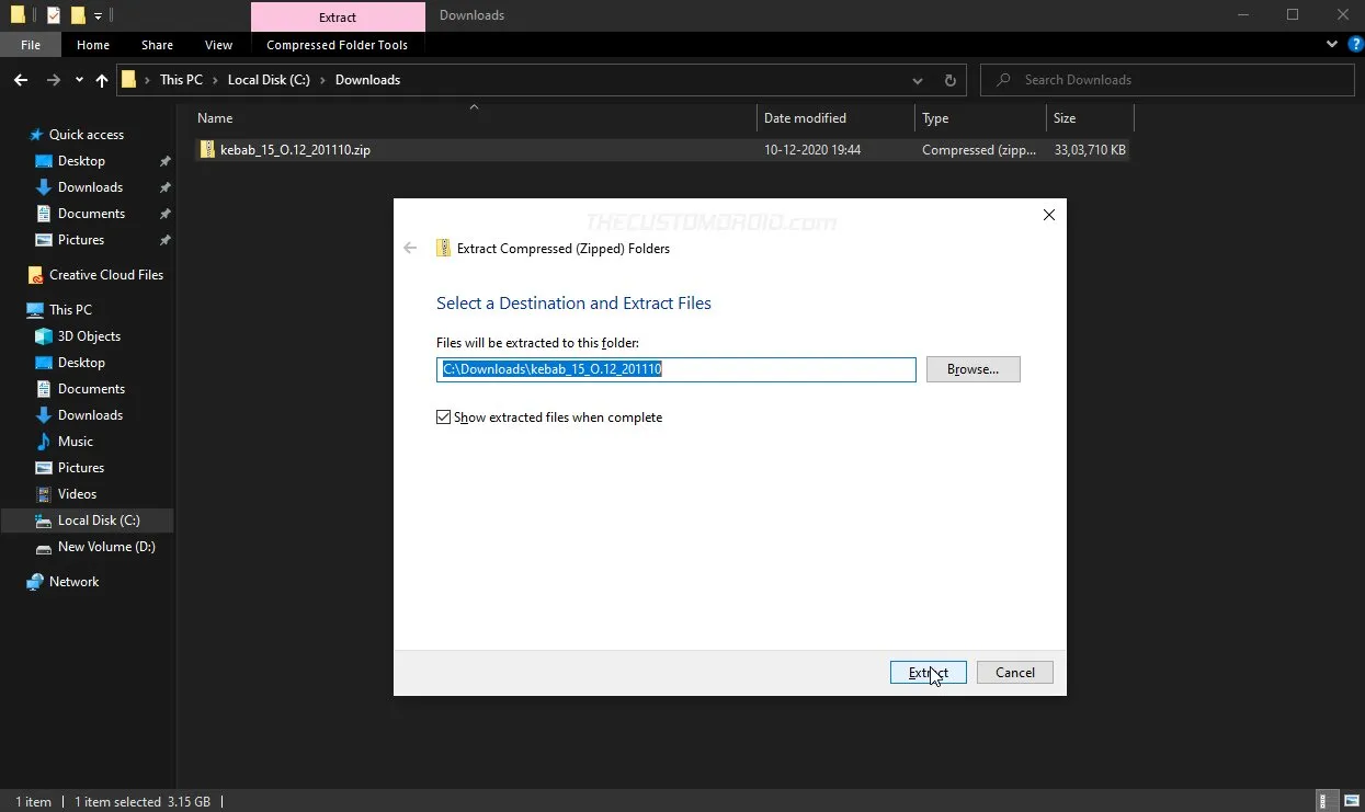 Extract OnePlus 8T decrypted OxygenOS firmware on the computer