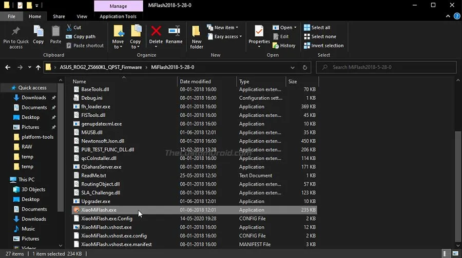 Launch Mi Flash Tool on PC