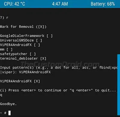 Enter 'q' to quite Magisk Manager for Recovery Mode
