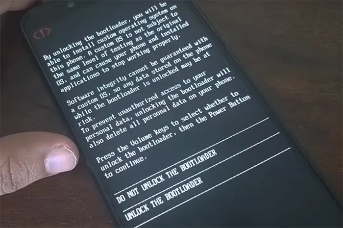 Unlock Bootloader on Xiaomi Mi A2/A2 Lite - Warning Message