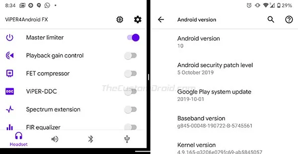 ViPER4Android Installed on Android 10 Q