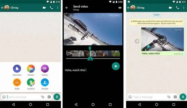 WhatsApp Tips and Tricks Send Video as GIF